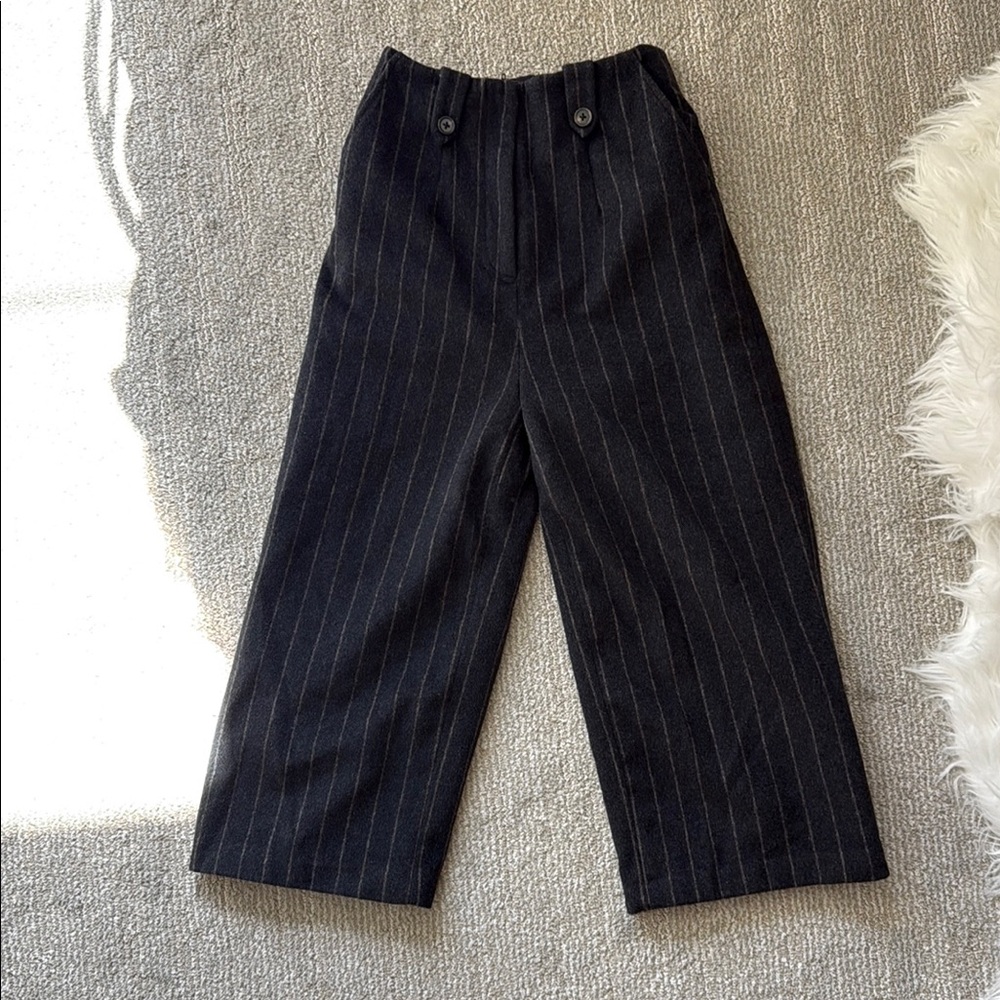 Flannel Black Cropped Pants